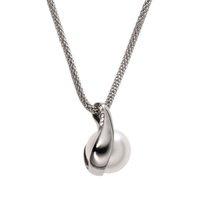 skagen ladies silver tone and pearl agnethe necklace