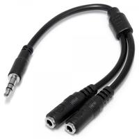 slim stereo splitter cable 35mm male to 2x 35mm female