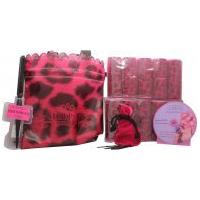 Sleep In Rollers Scruffy Little Cat Gift Set 20 Rollers + Reusable Drawstring Bag + Velour Pouch of Kirby Grips + Backcombing Brush + DVD Tutorial