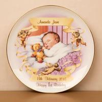 Sleeping Baby Birthday Plate