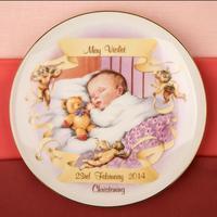 Sleeping Baby Christening Plate