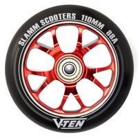 Slamm 110mm V-Ten II Aluminium Core Scooter Wheel - Black/Red