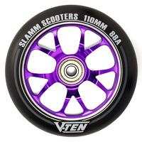 Slamm 110mm V-Ten II Aluminium Core Scooter Wheel - Black/Purple