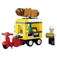 sluban slubanm38 b0565 hot dog dining car building bricks set