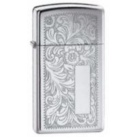 slimm high polish chrome venetian zippo lighter