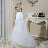 Slips Mermaid and Trumpet Gown Slip Floor-length 2 Tulle Netting Spandex Pearl White