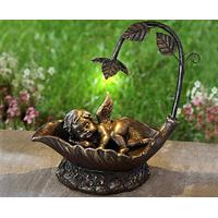 Sleeping Cherub Solar Light, Polyresin