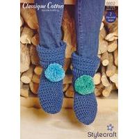 Slipper Boots in Stylecraft Classique Cotton DK (8852)