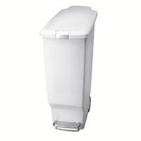 Slim Plastic Pedal Bin 40L White 382649