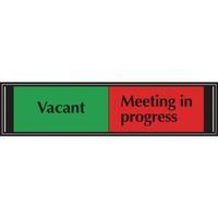 Sliding Sign VacantMeeting In Progress Self Adhesive 225x52mm