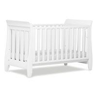 SLEIGH STYLE BABY COT BED in White