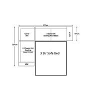 sloane 3 x 25 seater corner sofa bed