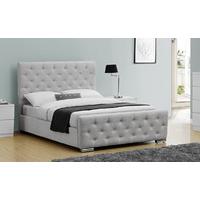 Sleep Design Oxford Silver Fabric Bed with Mattress