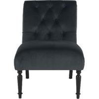Slipper Accent Chair, Midnight Grey Velvet