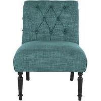 Slipper Accent Chair, Teal Linen Mix