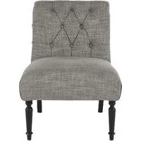 slipper accent chair grey linen mix