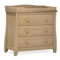 sleigh style baby changing unit storage chest in almond