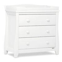 sleigh style baby changing unit storage chest in white