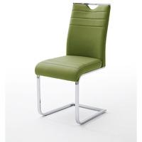 slash dining chair in olive pu with chrome cantilever frame