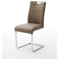 slash dining chair in cappuccino pu with chrome cantilever frame