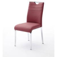 slash dining chair in bordeaux pu with chrome foot frame