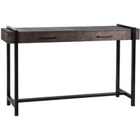 Slider Bronze and Embossed Bronze Leather Console Table