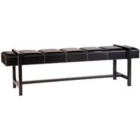 slider black leather bench