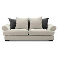 Slouch Fabric 3 Seater Sofa, White