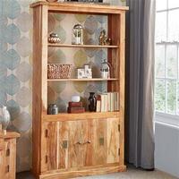 slate 2 door display cabinet natural