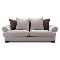 Slouch Fabric 3 Seater Sofa Light Grey