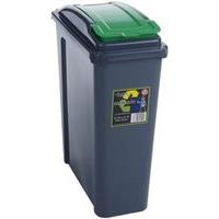 Slimline Recycle Bin Graphite/Green 25ltr