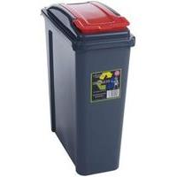 Slimline Recycle Bin Graphite/Red 25ltr