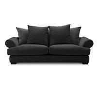 Slouch Fabric 4 Seater Sofa Anthracite