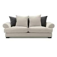 Slouch Fabric 4 Seater Sofa White