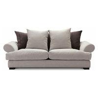 Slouch Fabric 3 Seater Sofa Light Grey