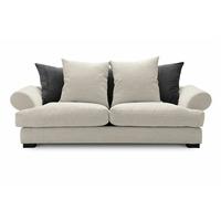 Slouch Fabric 3 Seater Sofa White