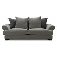Slouch Fabric 3 Seater Sofa Grey