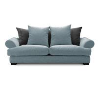 Slouch Fabric 4 Seater Sofa Aqua