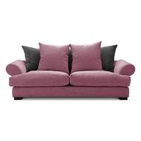 Slouch Fabric 3 Seater Sofa Pink