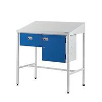 SLOPING TOP WORKSTATION WITH SINGLE DRAWER & CUPBOARD 1060.1000.460