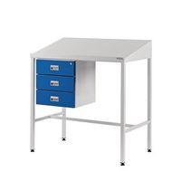 sloping top teamleader workstation with triple drawer 10601000600