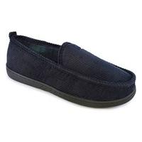 SlumberzzZ Mens Cord Rib Style & Plaid Fleece Lined Classic Slip On Slippers