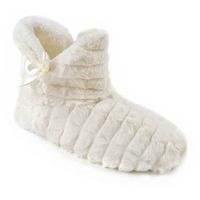 slumberzzz ladies fluffy faux fur boot ribbon warm fur lined slipper