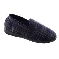 slumberzzz mens plaid tartan check style fleece lining slip on slipper ...