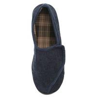 Slumberzzz Mens Corduroy Velcro Fastening Full Back Slipper Blue 12 UK