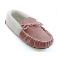 SlumberzzZ Womens Microsuede With Faux Fur Trim Moccasin slipper FT0720