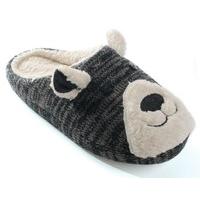 SlumberzzZ Ladies Knitted Rabbit Mule Style Slipper With Fleece Lining FT0725