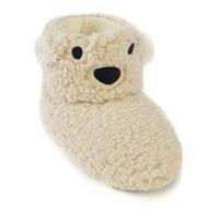 SlumberzzZ Ladies Bear Face With Ears Novelty Warm Fluffy Boot Slippers