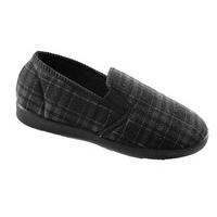 SlumberzzZ Mens Plaid Tartan Check Style & Fleece Lining Slip On Slipper