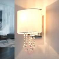 sleek nina wall light with fabric lampshade